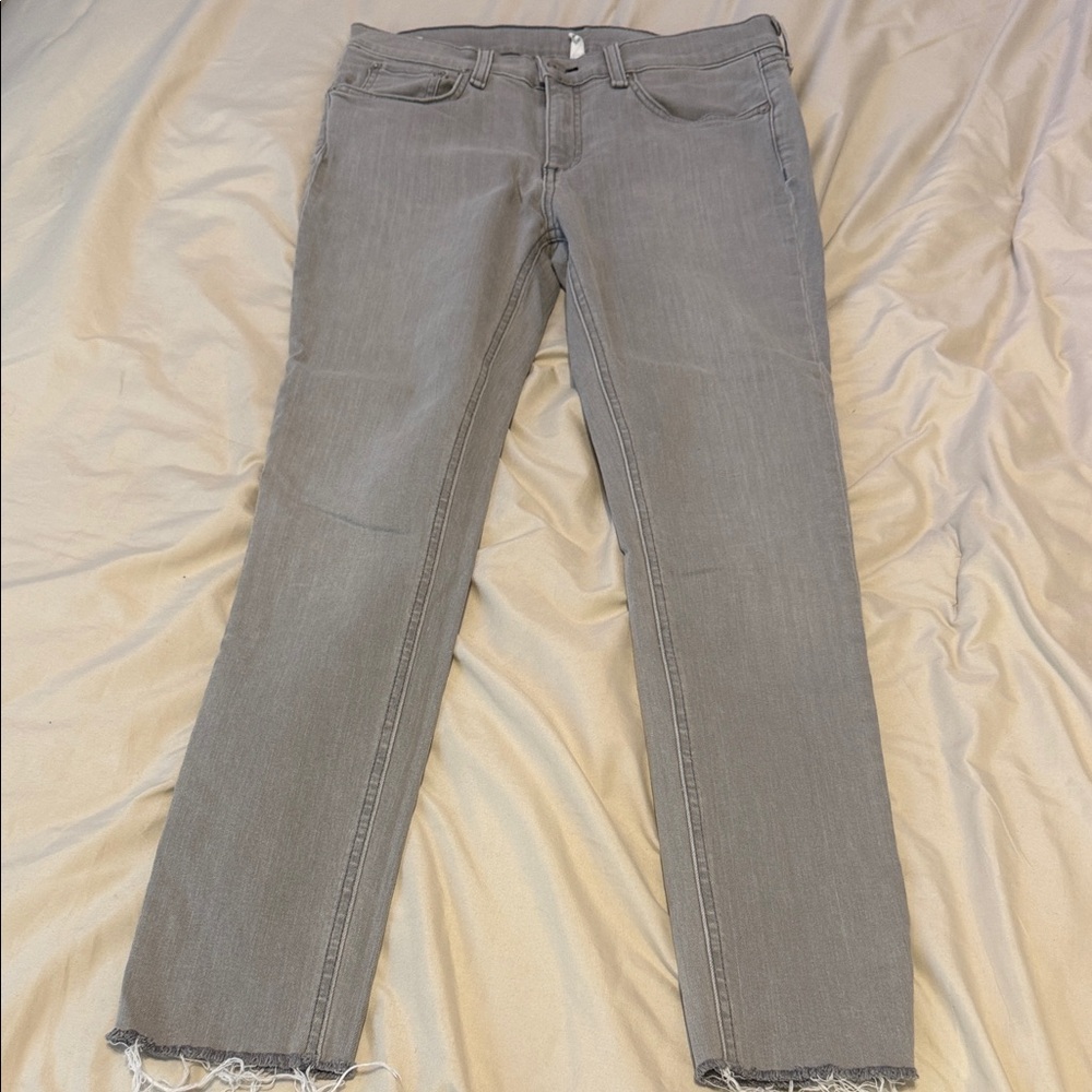 Rag & Bone Light Gray Skinny Ankle Jeans